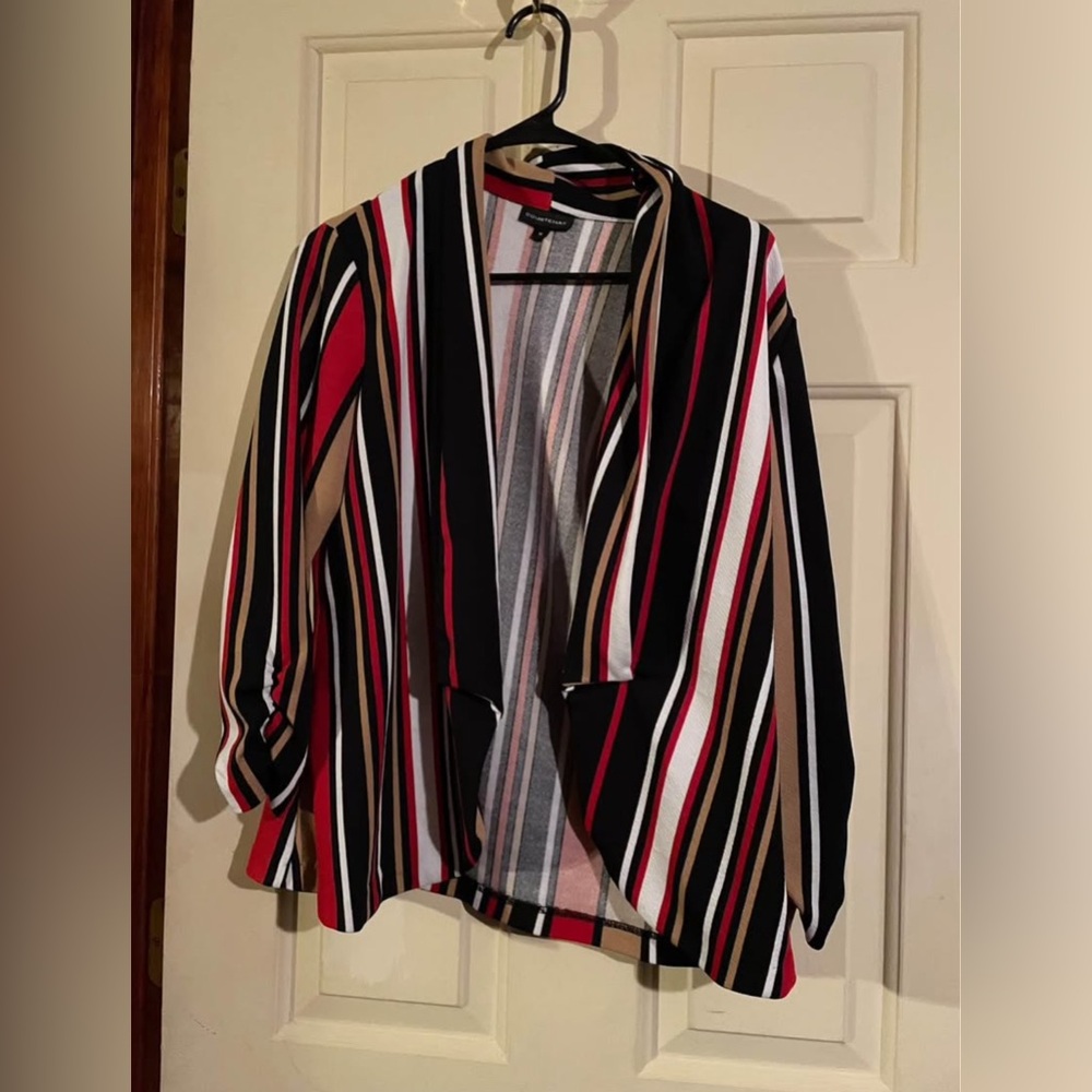 Courtenay Multicolor Striped Open Duster/Jacket